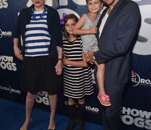 (L-R) Actress Alice Evans, Ella Gruffudd, Elsie Gruffudd and actor Ioan Gruffudd attend the premiere of Global Road Entertainment's