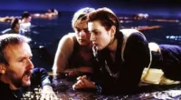 James Cameron, Leonardo DiCaprio and Kate Winslet on Titanic Set