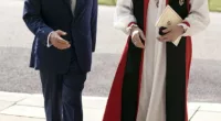 King Charles III arriving for a service at St George
