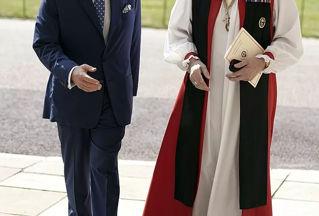 King Charles III arriving for a service at St George