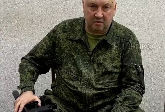 Senior Russian general Sergei Surovikin (pictured) told Wagner's mercenaries to obey Putin and return to their bases - while sternly gripping his gun
