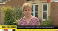 The former Scottish first minister spoke in the sun outside her Glasgow home a week after being grilled for seven hours by Police Scotland detectives.