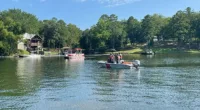 A plane carrying at least two people has crashed into an Arkansas lake after the pilot reportedly signaled the aircraft was in distress. The search pictured above