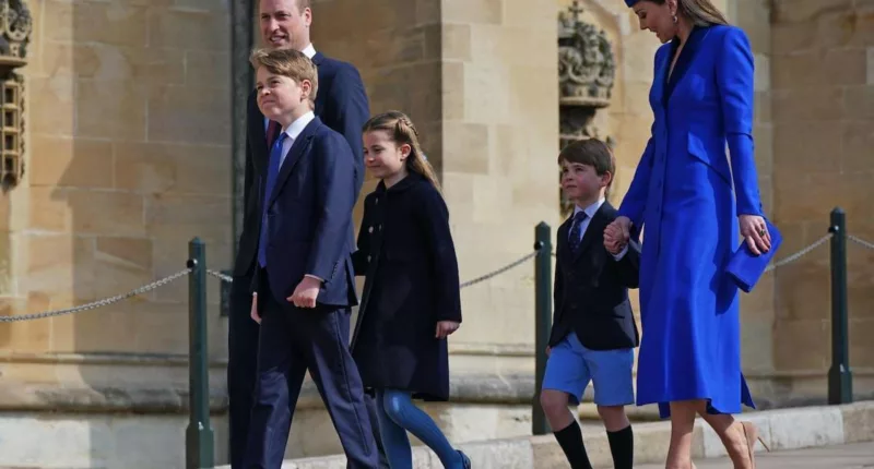 Prince William and Kate Middleton, who are said to have 'extremely busy' future royal tours because of their children, walk with Prince George, Princes Charlotte, and Prince Louis
