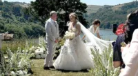 Richard Keys, 66, married Lucie Rose, 35, a friend of his 38-year-old daughter Jemma, at a ceremony in Kingswear, Devon last weekend
