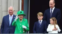Queen Elizabeth II, and then-Prince Charles, who used 7-words to convince the queen to stand on a balcony during the Platinum Jubilee Pageant, with other royal family members