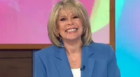 Gritted teeth: This Morning viewers noticed awkward moment Holly Willoughby linked to Ruth Langsford live on air on Monday after her husband Eamonn Holmes issued brutal criticisms of both Holly AND Phillip Schofield, calling them 'actors'