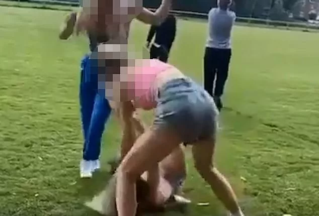 Two teenage girls have been arrested on suspicion of actual bodily harm after footage emerged of a female victim being repeatedly kicked and punched in a park