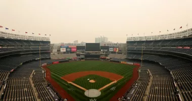 A hazy Yankees Stadium is pictured on Wednesday, ahead of tonight's White Sox match-up