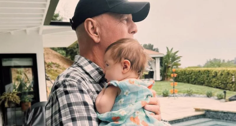 Bruce Willis has been pictured for the first time holding his new granddaughter