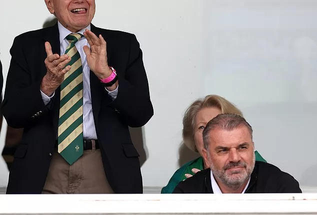 Former PM John Howard and incoming Tottenham manager Ange Postecoglou were seated near each other on day three of the Ashes Test at Lord's Cricket Ground in London