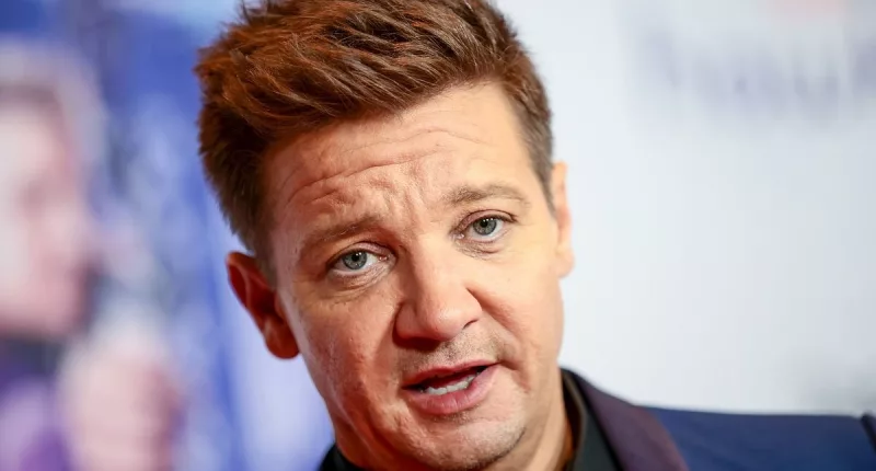 Jeremy Renner speaking at the 'Hawkeye' special screening.