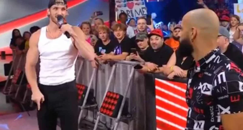WATCH: Logan Paul and Ricochet trade heavy barbs on WWE Raw, latter defies gravity to dump the Social Media megastar