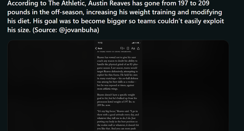Austin Reaves Weight Loss