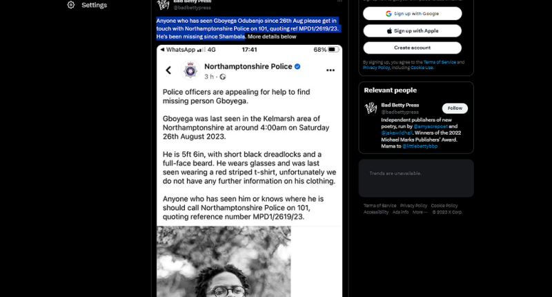 Gboyega Odubanjo Missing