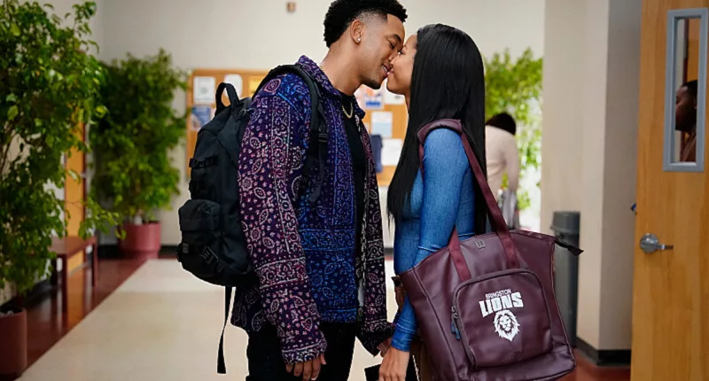 Couple kissing in