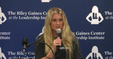 Former collegiate swimmer Riley Gaines speaks at ETSU against inclusion of trans athletes