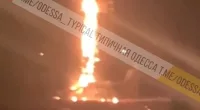 Russian invaders are believed to have struck the Hotel Odessa - a military target used as a training centre - with local reports that the building is caught up in flames