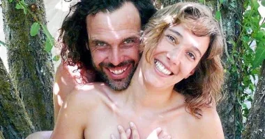 Public school-educated Xavier Hancock (pictured with his Spanish partner Arantxa Atauri) is believed to have played host to a group of UK visitors that included both the suspect and the 35-year-old victim who was stabbed to death in woodland near his land in the early hours of Sunday morning