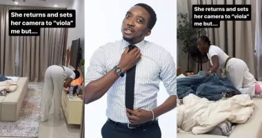 “Stop playing; you can’t get me!” – Bovi outsmarts wife, Kris, during an attempt to surprise him with a visit from London