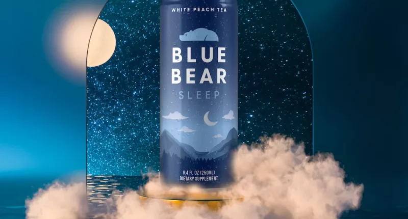 blue bear sleep drink clouds