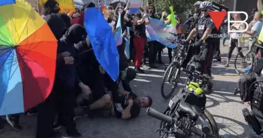 Video: Canadian Police Stand Down as Antifa, Militant LGBT'ers Anti-Grooming Demonstrators