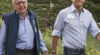 Rupert Murdoch is seen with his oldest son Lachlan Murdoch in 2018.