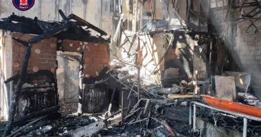 An image of the burned rubble inside the Spanish nightclub.