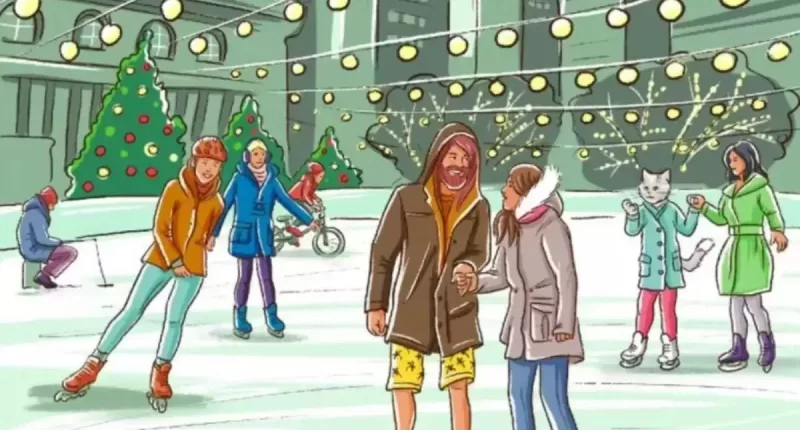 Can you spot all mistakes in this wintry scene?