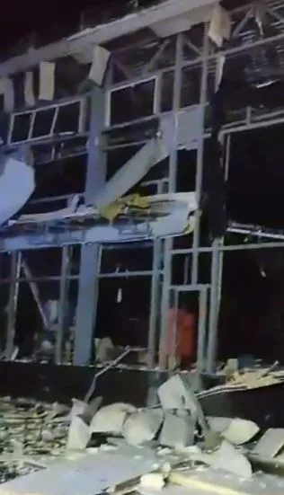 Footage shows the windows blown out of the warehouse