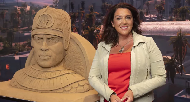 Historian Bettany Hughes open the ‘Ancient Legacies of Egypt’ exhibition at The Outernet London.
