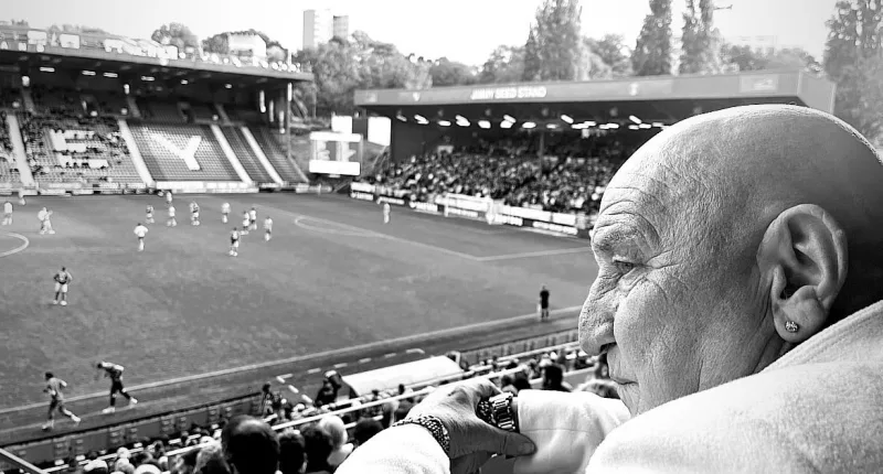 Dave Courtney smiles as he watches his beloved Charlton Athletic yesterday in his last social media post