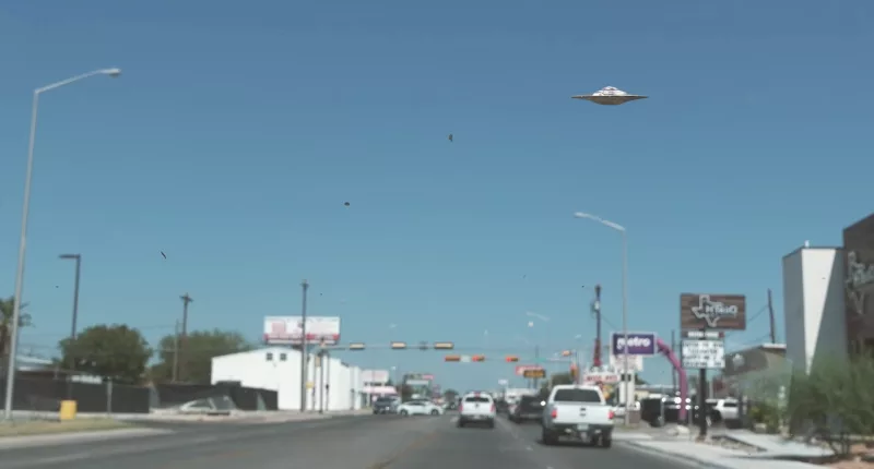 Officials have orchestrated a fake UFO landing in Del Rio, Texas, as a fun joke for people to share on social media