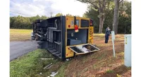 Driver, 12 children injured after bus flips in southern Virginia