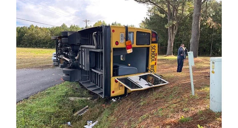Driver, 12 children injured after bus flips in southern Virginia