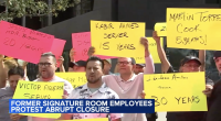 Workers protested after the restaurant shuttered its doors
