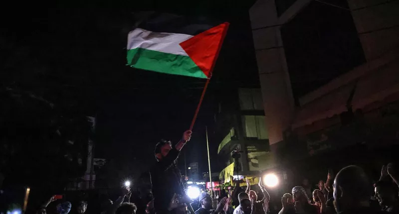 HUNDREDS of protesters surround US embassy in Lebanon