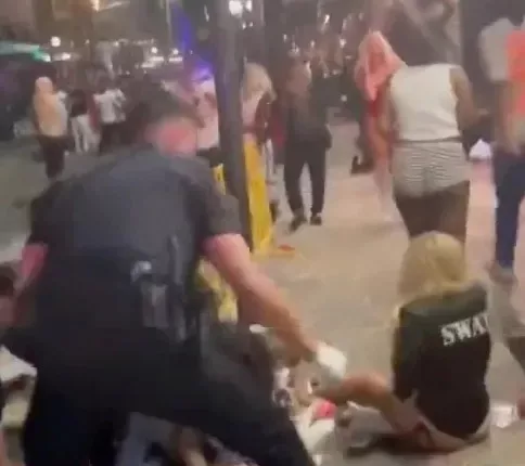 Crowds of partygoers run for their lives after a mass shooting in Tampa, Florida, left two dead and at least 16 injured, according to police