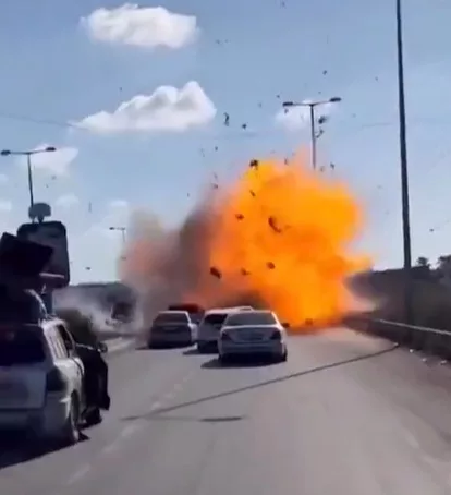 A video of the car explosion has been shared online