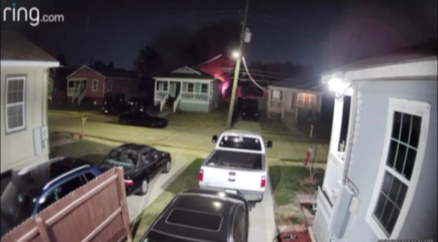 Ring doorbell footage caught a man exiting the home set ablaze in New Orleans on Wednesday morning