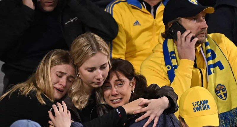 Horror for Swedish football fans as they learn of terror attack