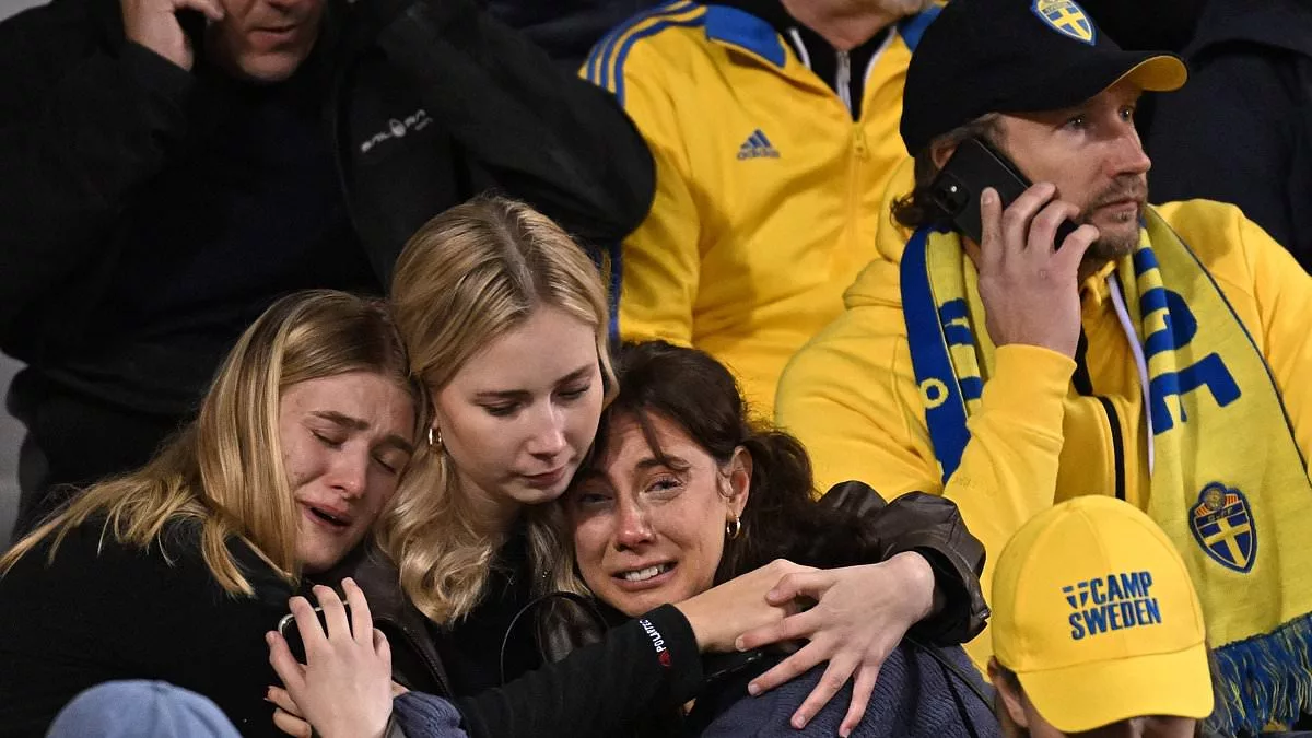 Horror for Swedish football fans as they learn of terror attack