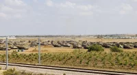 Military build up at undisclosed location near the Israel Gaza border
