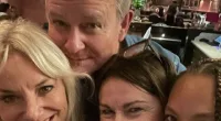 Hugh Bonneville enjoys 'girls night out' after split from wife of 25 years