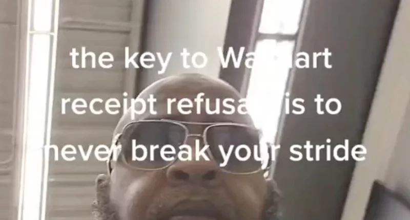 A TikToker shared that customers should 'never break your stride' to avoid receipt checks at Walmart
