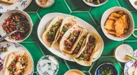 healthy mexican food flat lay