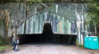 The eerie entrance is seemingly frozen in time