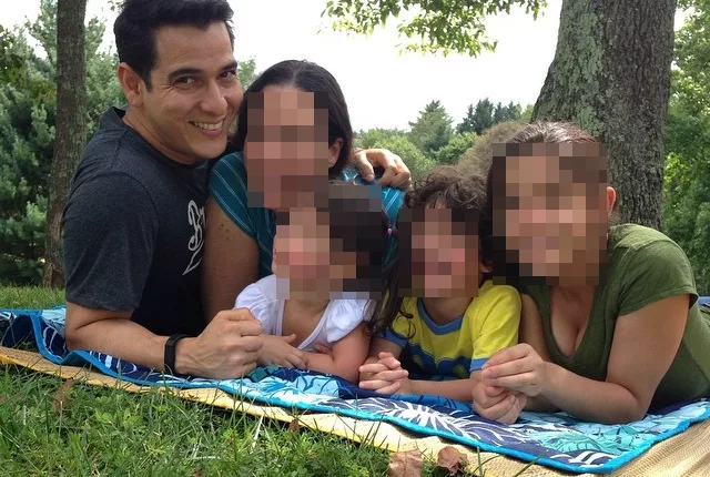Pedro Argote, seen with his family, is being hunted by cops in Maryland