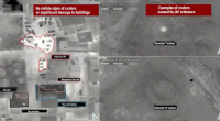 The Israel Defence Forces released drone pictures of the al-Alhi Hospital before and after the explosion