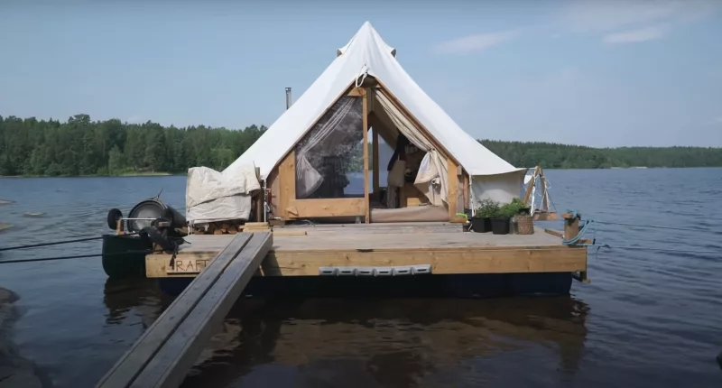 JoJo and Norah travel to different places each day in their floating tent